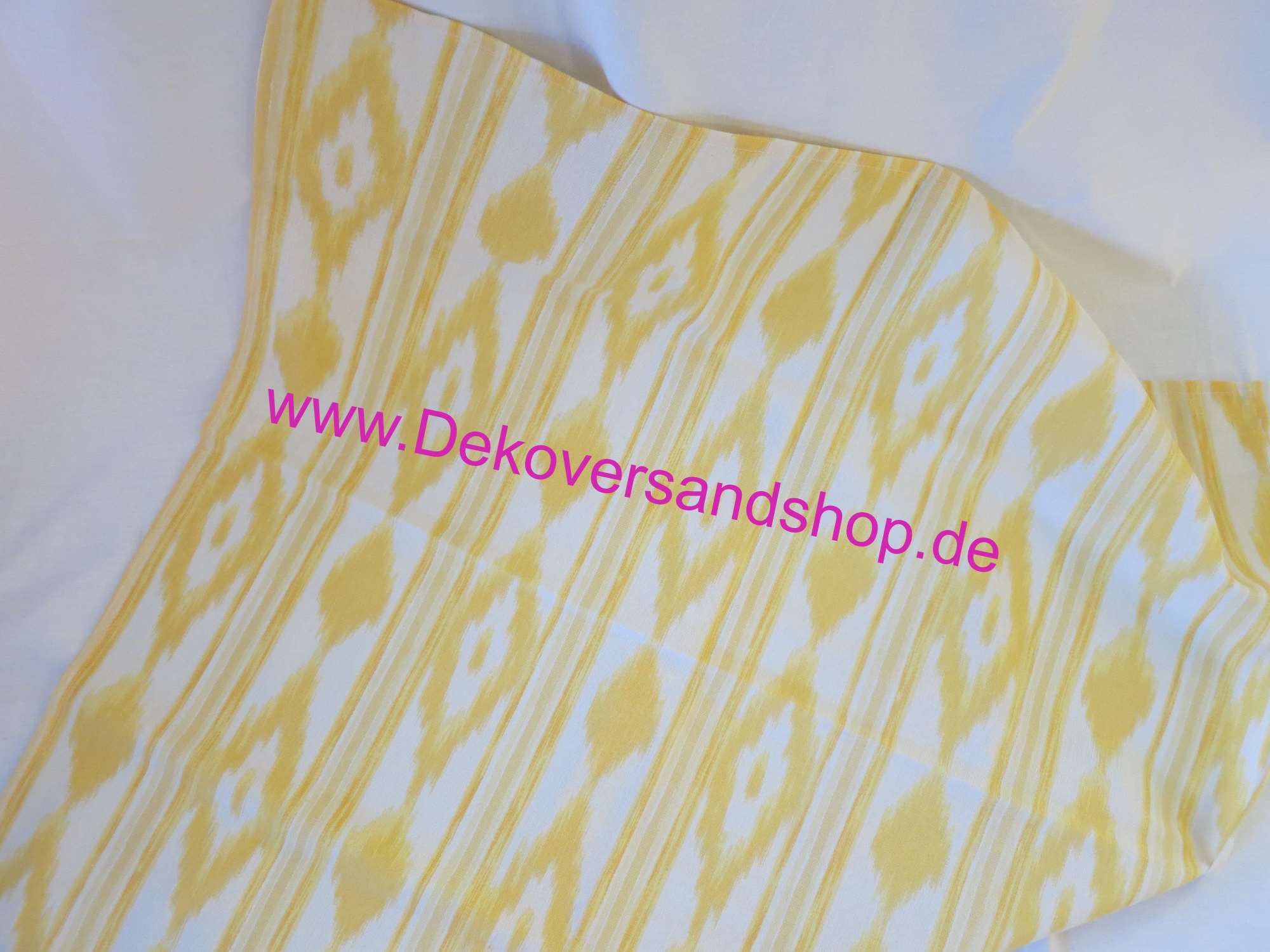 Tischdecke 80x80cm IKAT/Zungen-Muster AMARILLO/Gelb