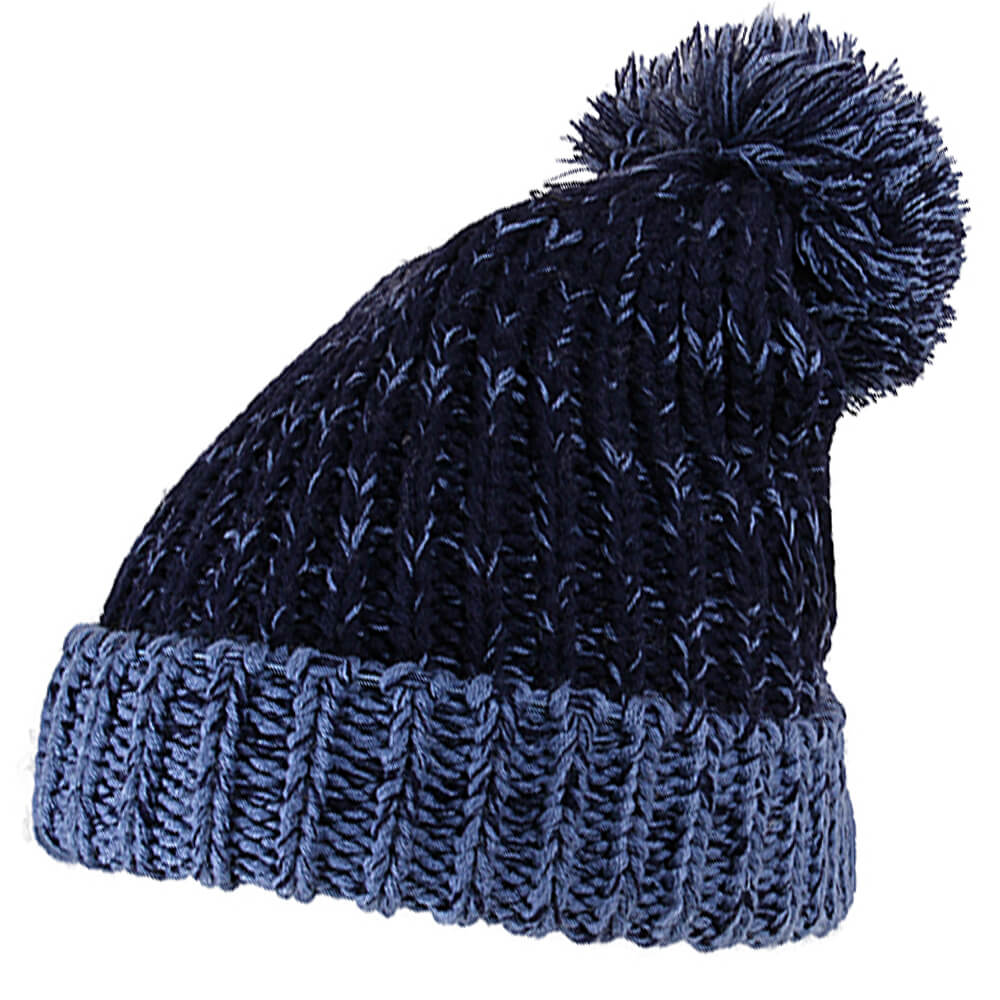 Strickmütze Form: Long Beanie, Slouch Farbe:hell-dunkelblau
