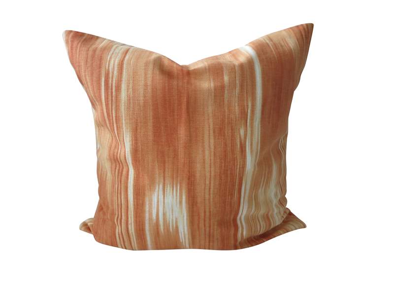 Kissenhülle IKAT Mallorquin rotbraun gestreift 45x45