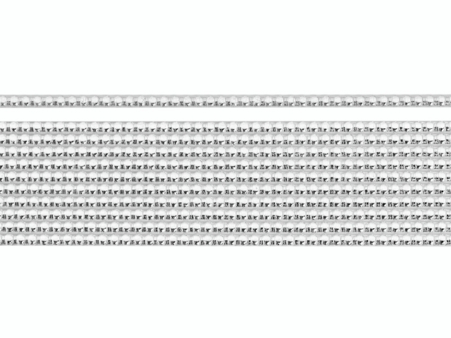 WachsPerlstreifen 2mm 20cm silber 11er