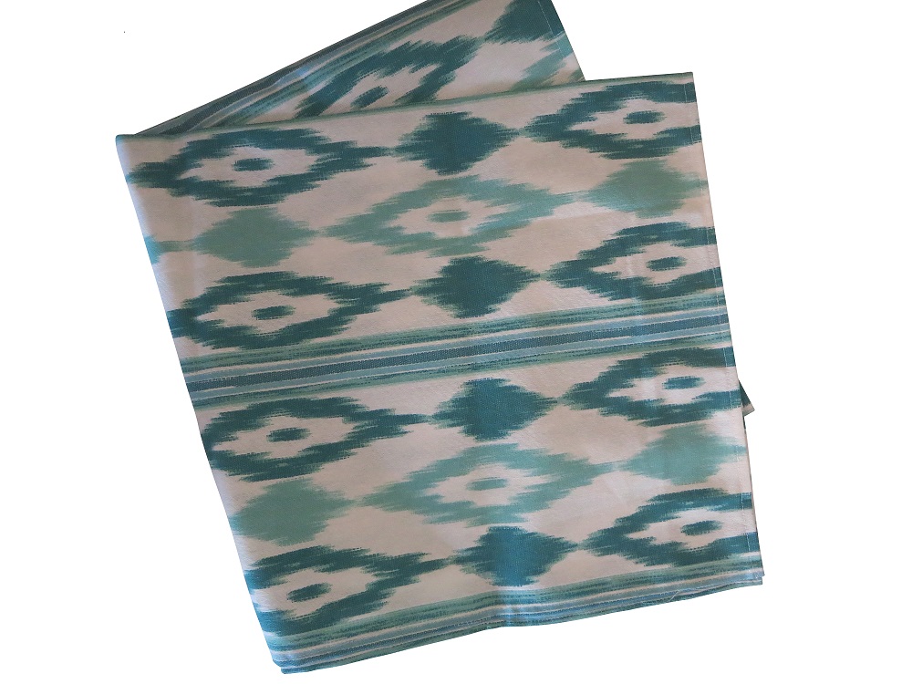 Tischdecke 80x80cm IKAT/Zungen-Muster Türkis/Turquesa