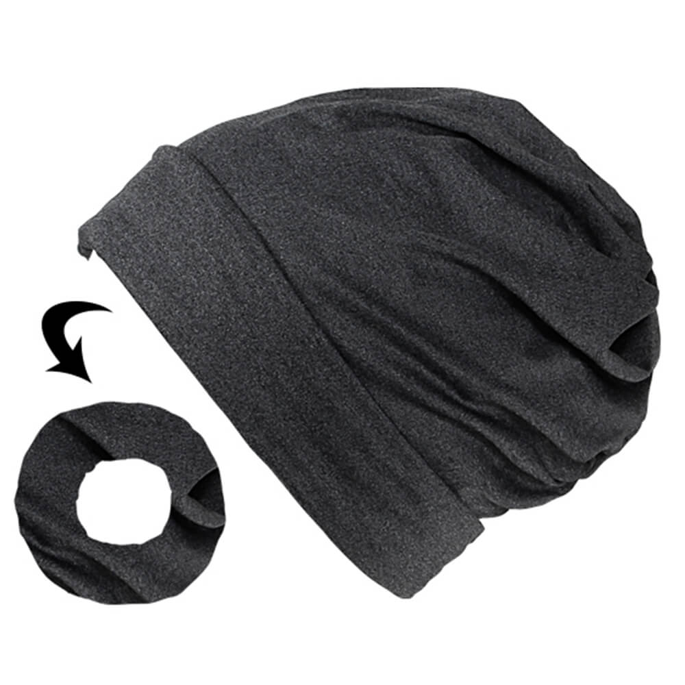 Strickmütze Form: Long Beanie, Slouch Farbe: grau meliert