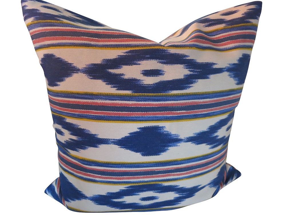 Kissenhülle IKAT Mallorquin Color (blau-rot-gelb) 45x45cm