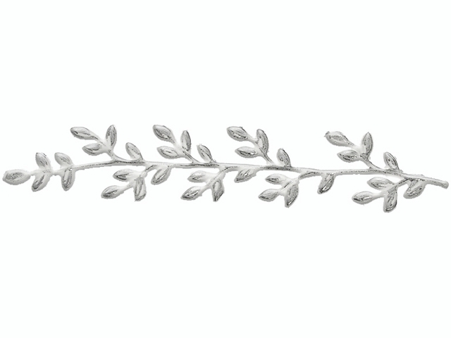 Wachsblätterzweig 11x2cm silber